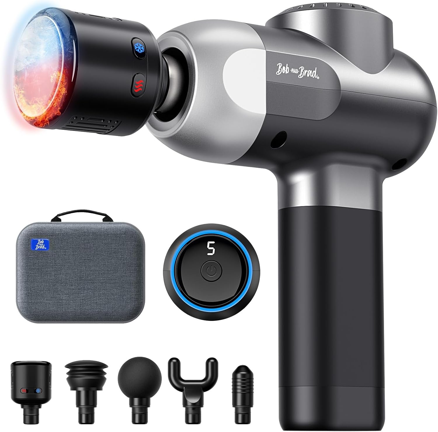 Pistolet De Massage Avec Thérapie Par Le Chaud Et Le Froid,  C2 Pro Masseur De Tissus Profonds Avec Chaleur,Pour Le Gymnase, La Maison, La Récupération, Le Soulagement De La Douleur