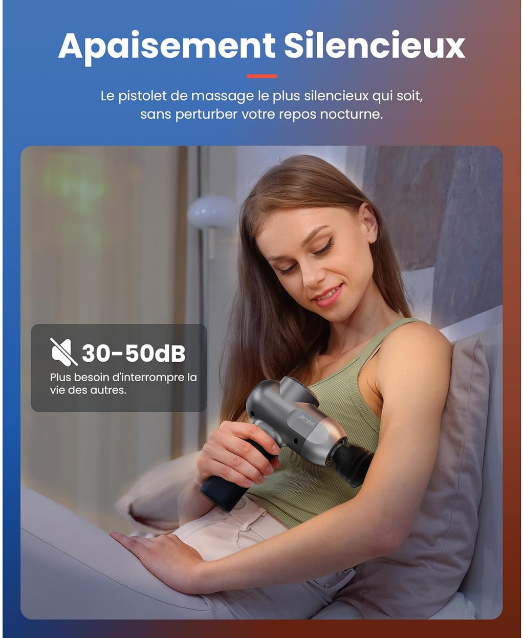 Pistolet De Massage Avec Thérapie Par Le Chaud Et Le Froid,  C2 Pro Masseur De Tissus Profonds Avec Chaleur,Pour Le Gymnase, La Maison, La Récupération, Le Soulagement De La Douleur